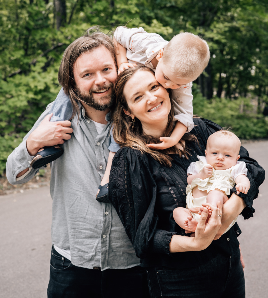 mother and father with their two children